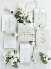Your Own Venue Ornamental Gate Laser Cut  Foiled Venue Wedding Invitation