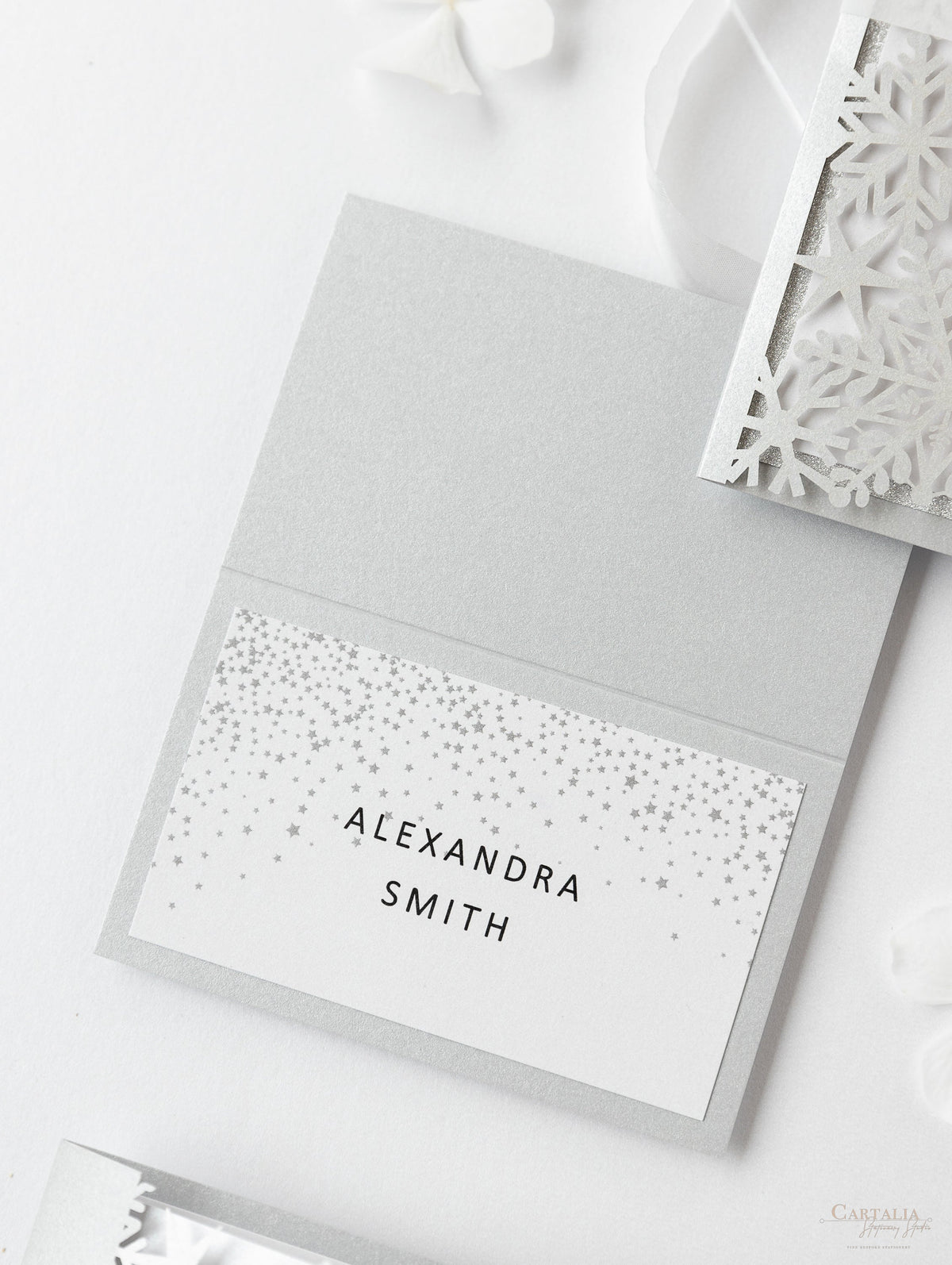 Bianco inverno, segnaposto fiocco di neve