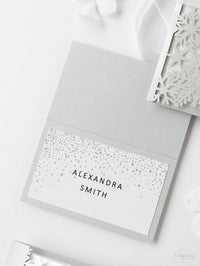 Bianco inverno, segnaposto fiocco di neve