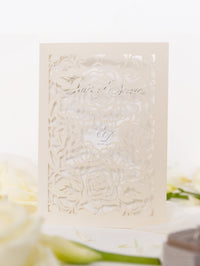 Classic Elegance Laser cut Cream and Champagne Metallic Colours Order of Service / Menu