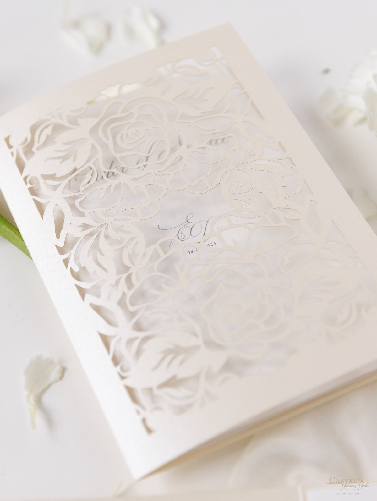 Classic Elegance Laser cut Cream and Champagne Metallic Colours Order of Service / Menu