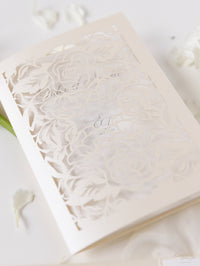 Classic Elegance Laser cut Cream and Champagne Metallic Colours Order of Service / Menu