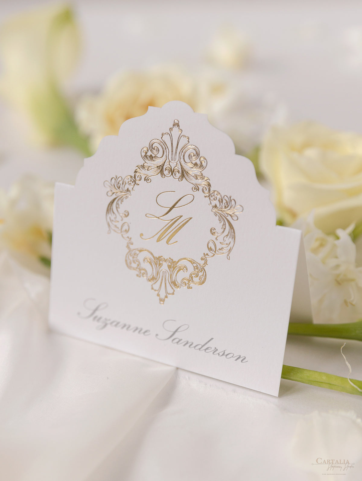 Segnaposto di lusso in lamina d'oro con bordo Deckled
