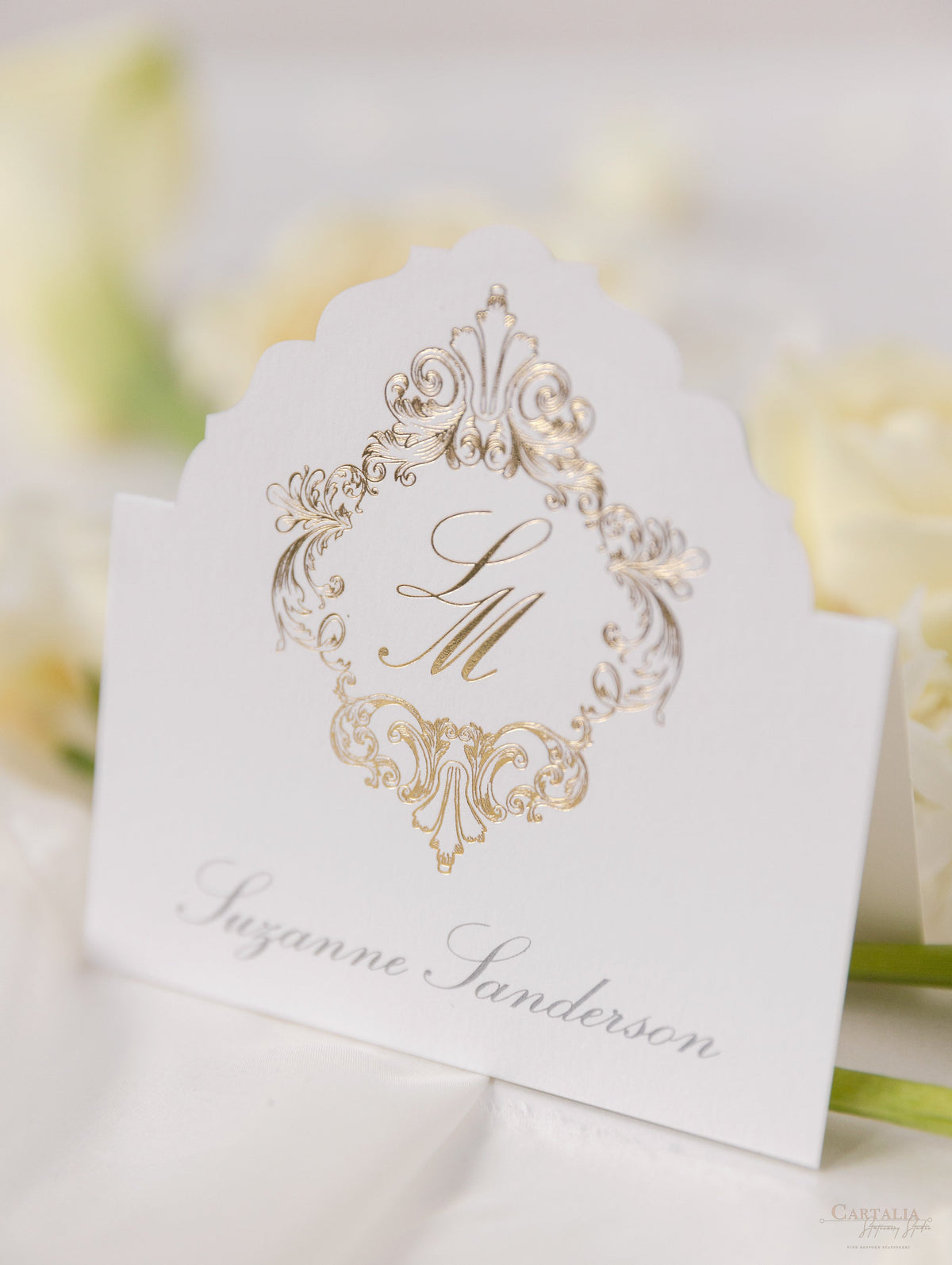 Segnaposto di lusso in lamina d'oro con bordo Deckled