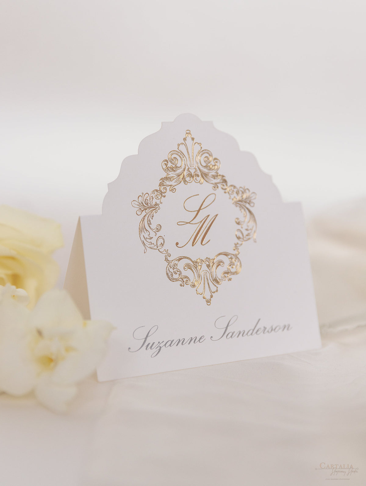 Segnaposto di lusso in lamina d'oro con bordo Deckled