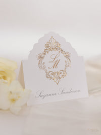 Segnaposto di lusso in lamina d'oro con bordo Deckled