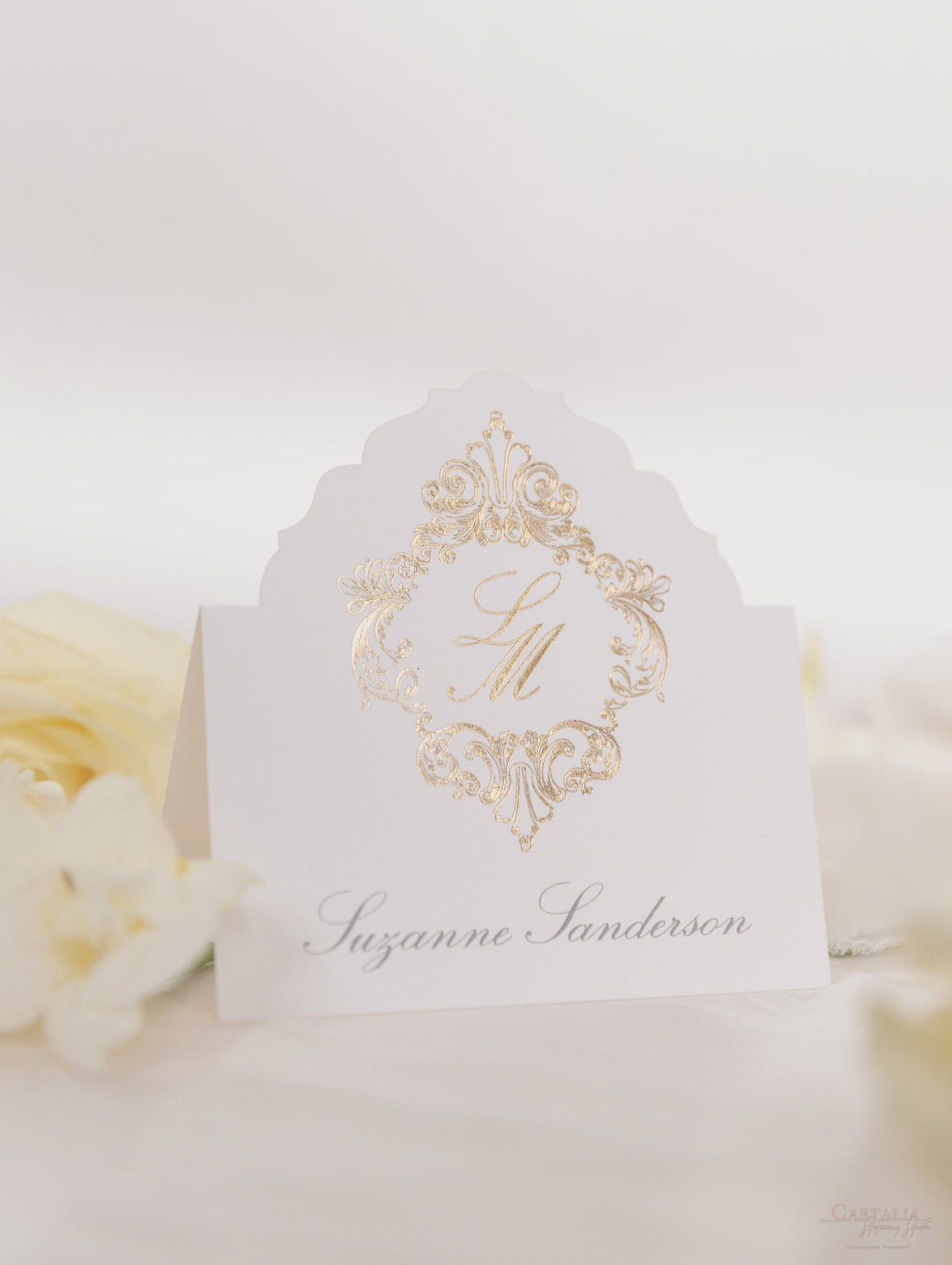 Segnaposto di lusso in lamina d'oro con bordo Deckled