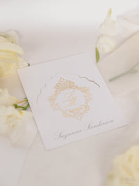 Segnaposto di lusso in lamina d'oro con bordo Deckled