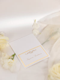 Segnaposto di lusso dorato con supporto laminato