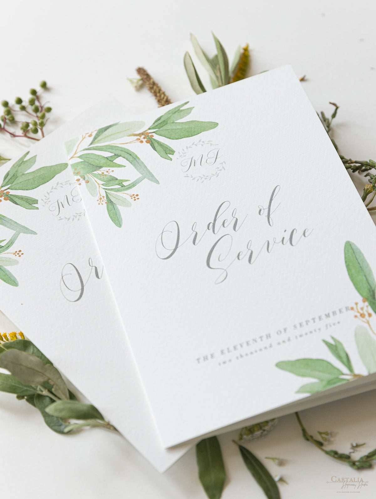 Fogliame verde Ordine di servizio / Ordine del giorno
