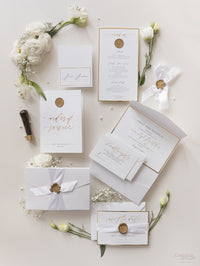 Menu sigillo di ceralacca su misura Cupido Amore con finiture in lamina d'oro