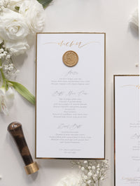 Menu sigillo di ceralacca su misura Cupido Amore con finiture in lamina d'oro