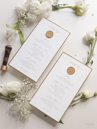 Menu sigillo di ceralacca su misura Cupido Amore con finiture in lamina d'oro