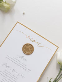 Menu sigillo di ceralacca su misura Cupido Amore con finiture in lamina d'oro