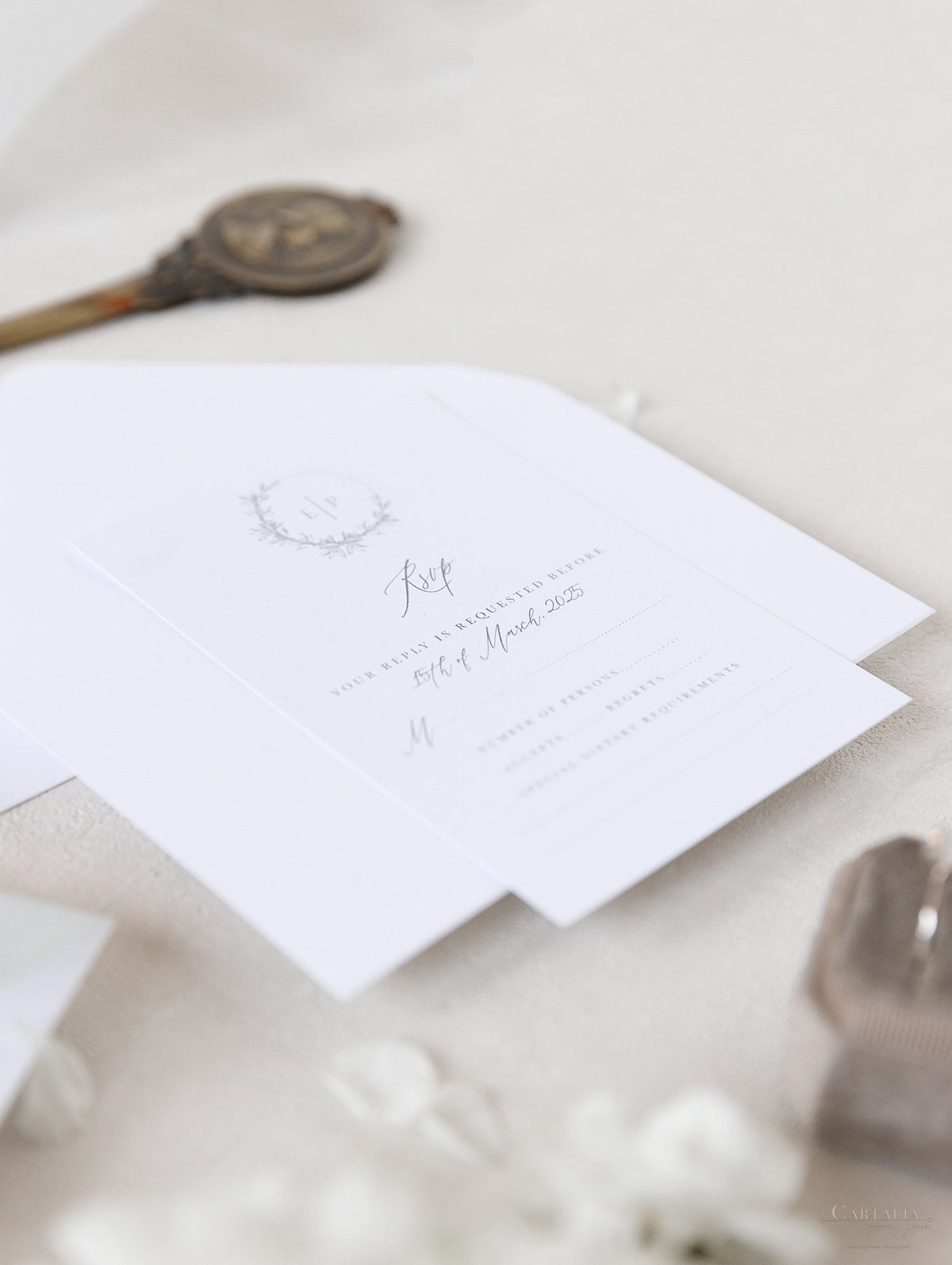 HEDSOR HOUSE | Your Venue invitation on Vellum with Wax Seal Wedding invitation | SAMPLE