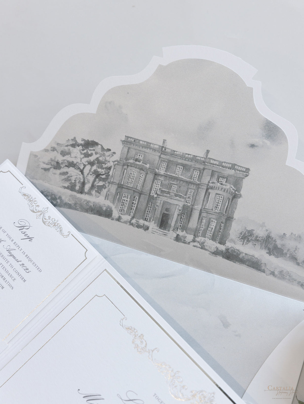 HEDSOR HOUSE Venue invitation Luxury pocket fold suite Wedding invitation