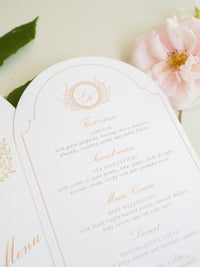 Design del menu con piastra ad arco | Villa del Balbianello