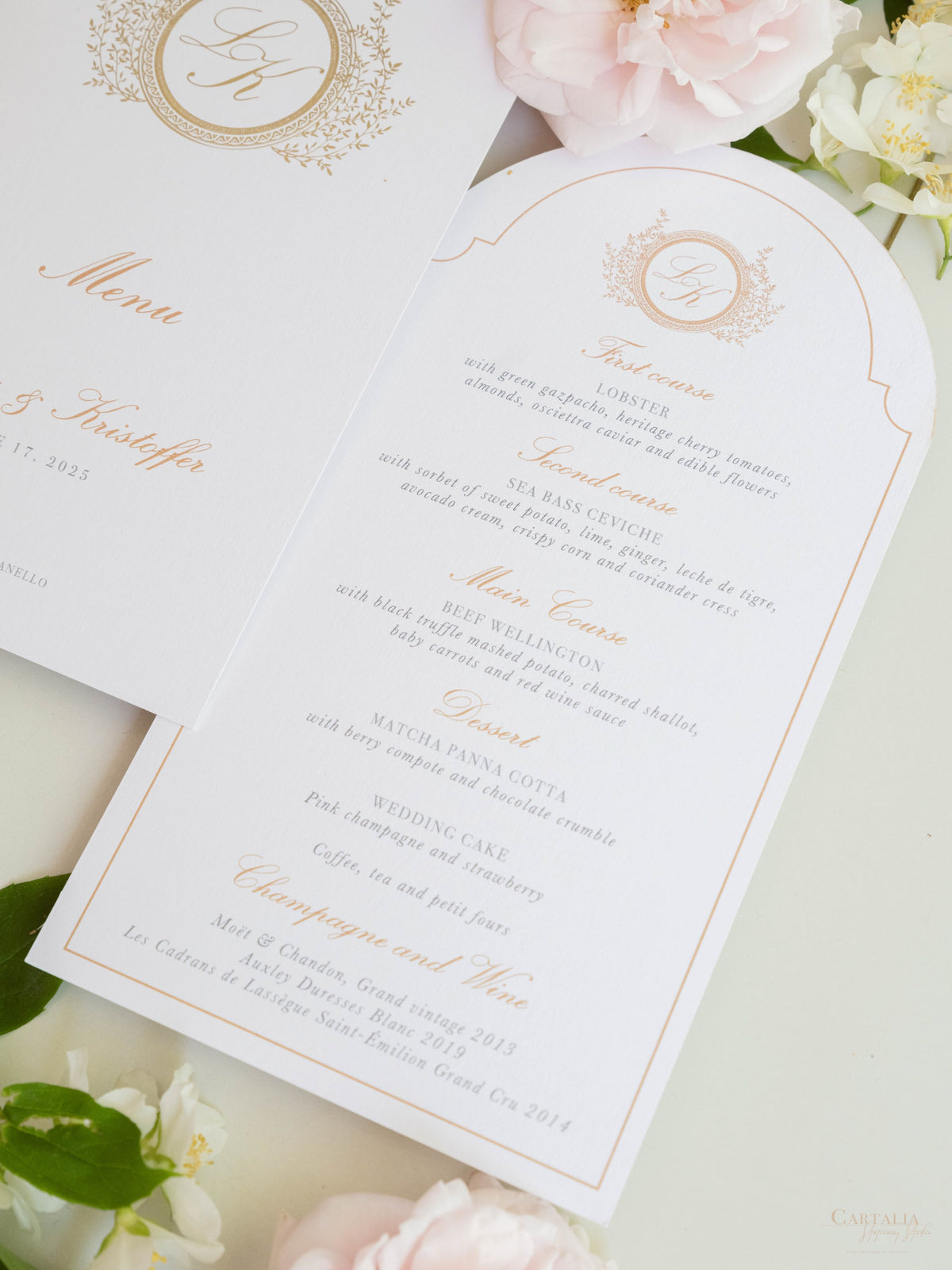 Arch Plate Menu Design | Villa del Balbianello