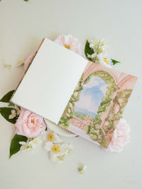 Bespoke Order Of Service with Watercolour Venue & Gold Foil | Villa del Balbianello, Lake Como Wedding