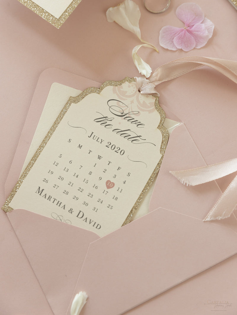 Luxurious Glitter Deckled Edge 600gsm Calendar Style Tag with