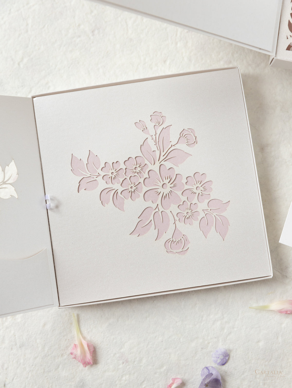 Invitación de boda del lago Como | villa del balbianello | Caja 3D de alta costura | Comisión L&P a medida