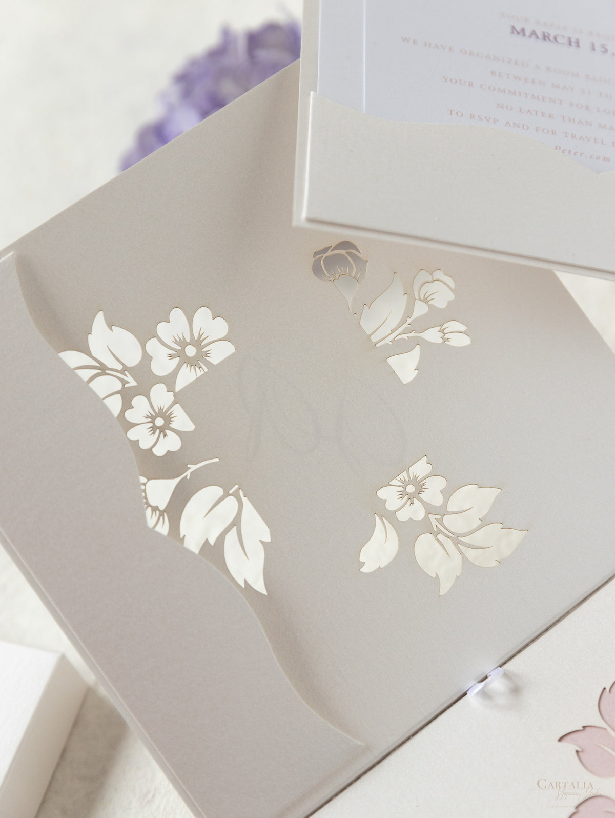Invitación de boda del lago Como | villa del balbianello | Caja 3D de alta costura | Comisión L&P a medida