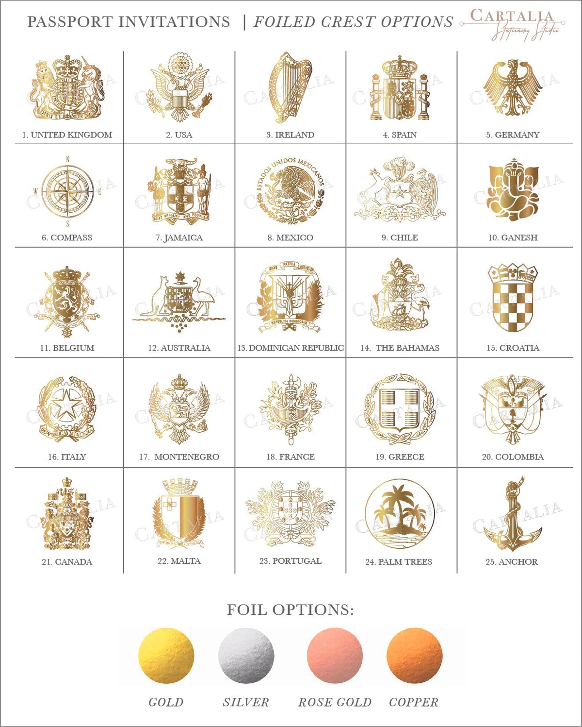 Dusty Blue & Gold Wedding Passport Invite FOLDER :  Luxury Wallet & Tag Passport Invitation