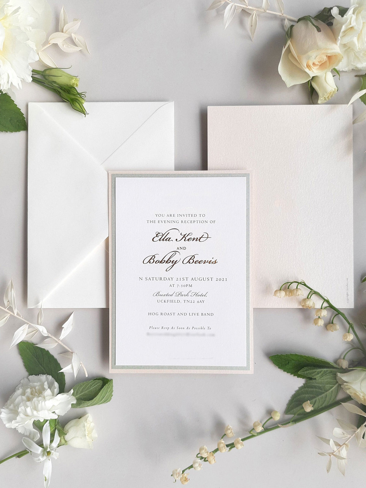 Illustrazione della sede del matrimonio personalizzata | Invito sventato per la sede in lamina d'oro da 800 g/m²