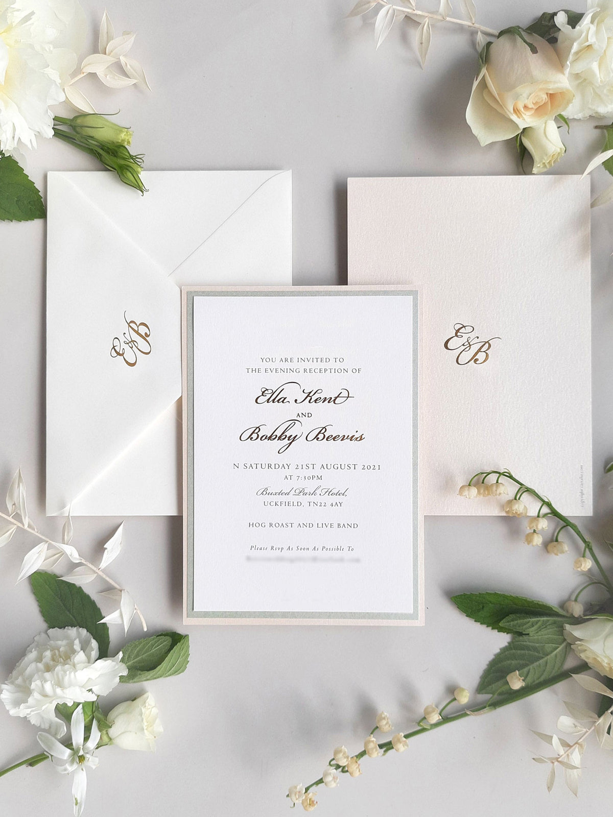 Illustrazione della sede del matrimonio personalizzata | Invito sventato per la sede in lamina d'oro da 800 g/m²