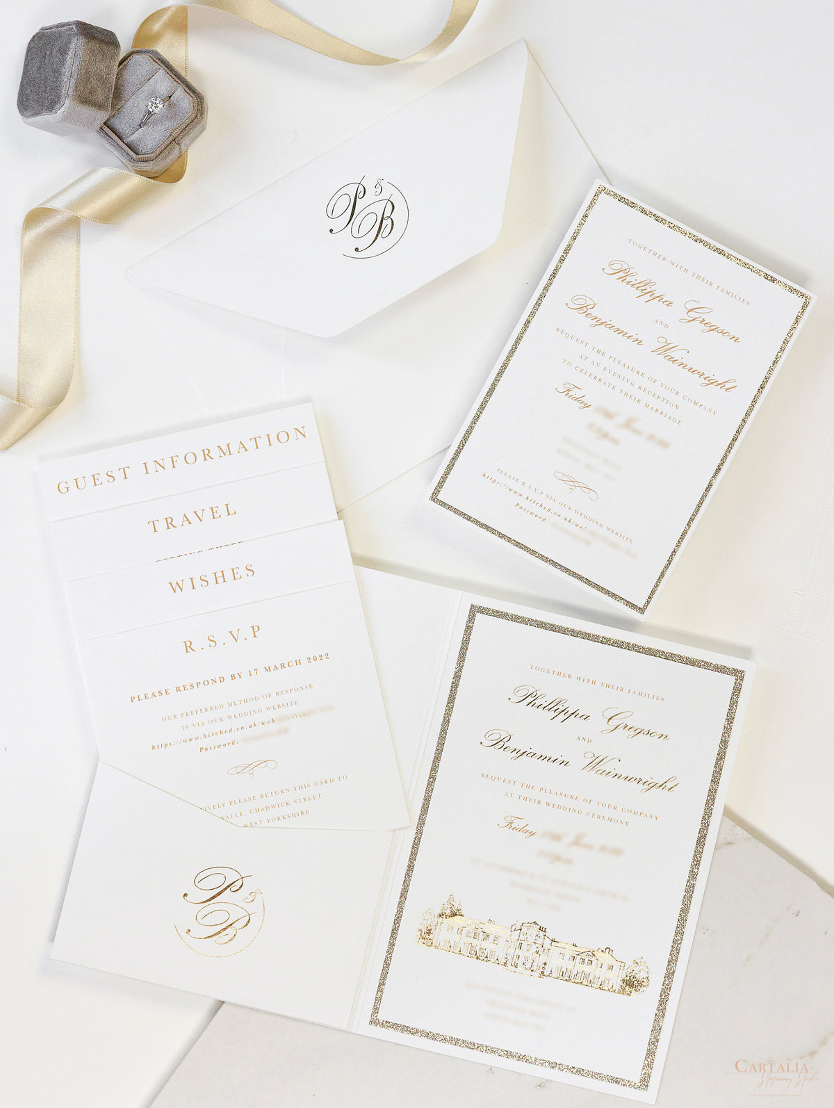 Venue Grantley Hall Wedding Invitations | Bespoke Commission P&B