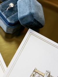 La tua sede | Lamina di lusso e stampa tipografica salva la data con busta