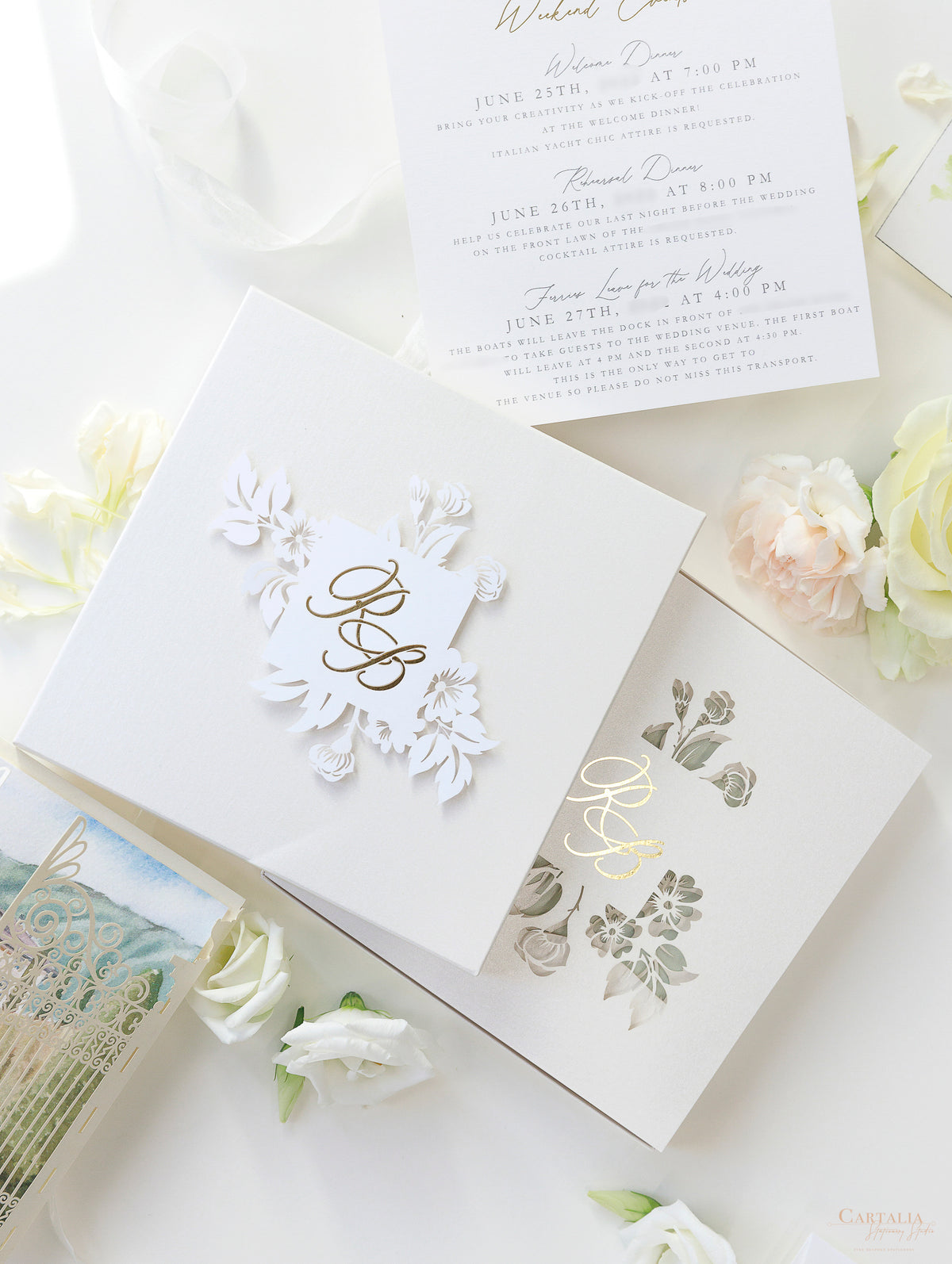 VILLA BALBIANO Wedding Invitations , LAKE COMO|  Couture Bespoke Box  | Bespoke Commission G&P