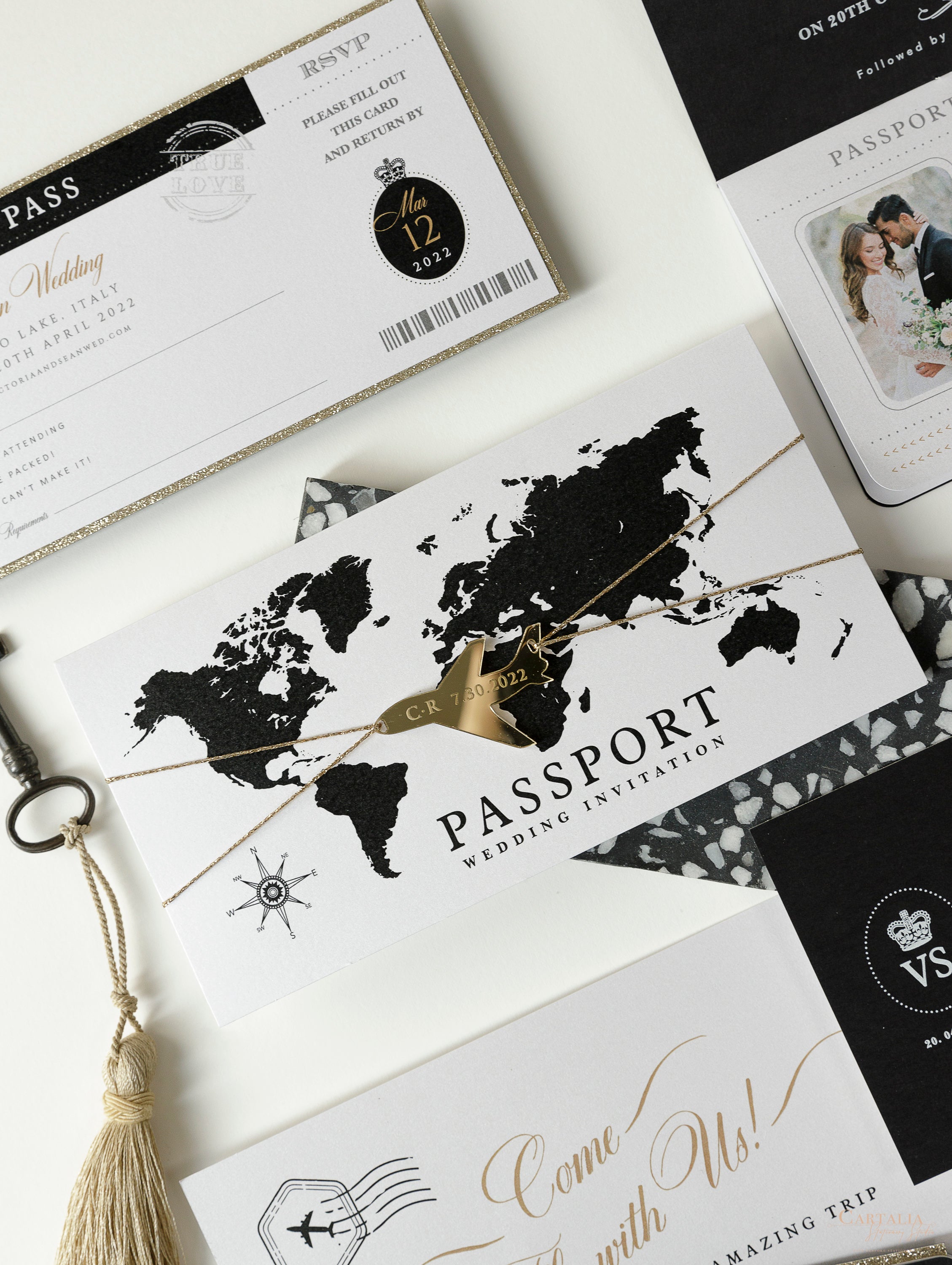 Black and white wedding invitation deals