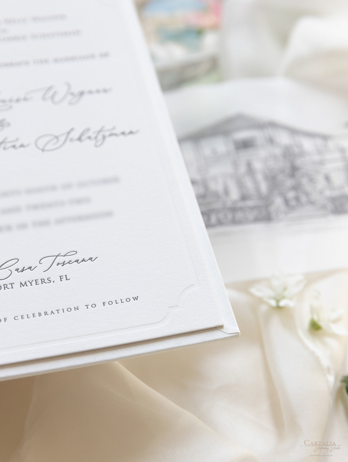 Libro Tasca di lusso fatta a mano in stile scatolato degli inviti La Casa Toscana | Commissione su misura H&R
