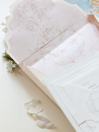 Libro Tasca di lusso fatta a mano in stile scatolato degli inviti La Casa Toscana | Commissione su misura H&R