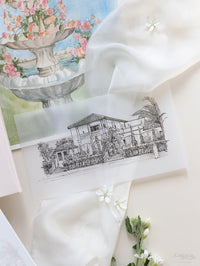 Libro Tasca di lusso fatta a mano in stile scatolato degli inviti La Casa Toscana | Commissione su misura H&R