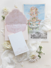 Libro Tasca di lusso fatta a mano in stile scatolato degli inviti La Casa Toscana | Commissione su misura H&R