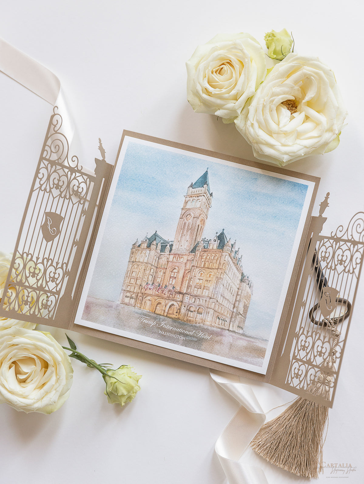 Invitation de mariage Waldorf Astoria Washington | Commission sur mesure J&G