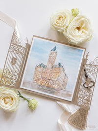Invitation de mariage Waldorf Astoria Washington | Commission sur mesure J&G