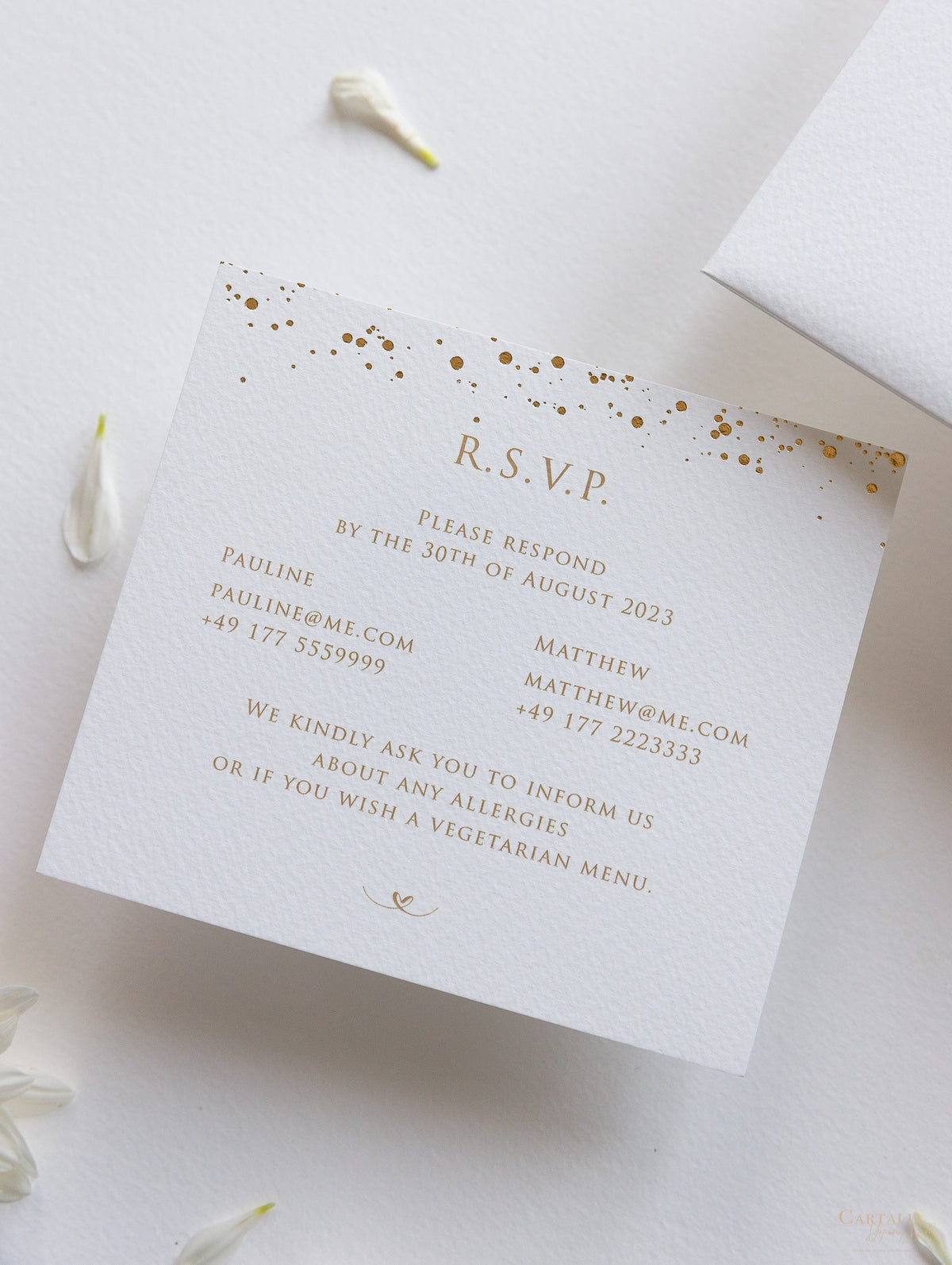 Luxury Royal Gold Foil Confetti Dotted Blush Pink Pocket fold Wedding Invitation Suite