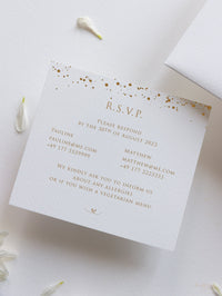 Luxury Royal Gold Foil Confetti Dotted Blush Pink Pocket fold Wedding Invitation Suite