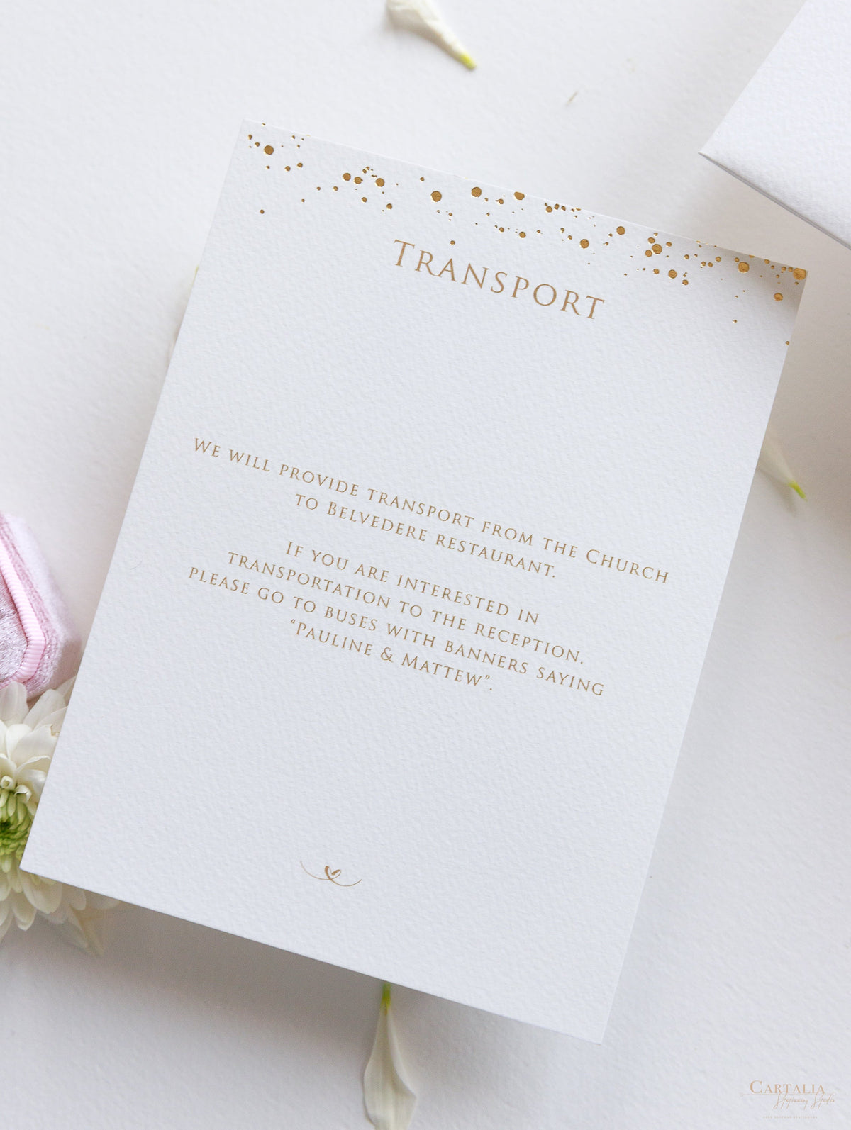 Luxury Royal Gold Foil Confetti Dotted Blush Pink Pocket fold Wedding Invitation Suite