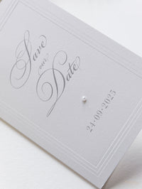 Luxury Pearl Embossed Save the Date