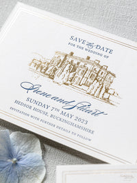 Your Venue | Luxury Foil & Letterpress Save the Date with Envelope | Hedsor House