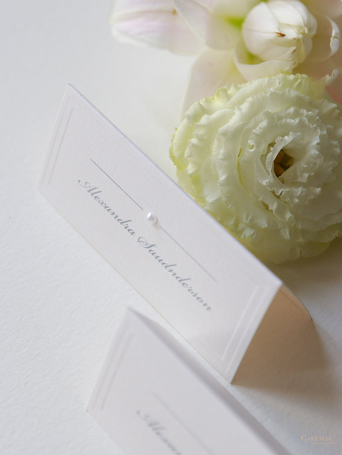 Segnaposto di lusso con perle in rilievo