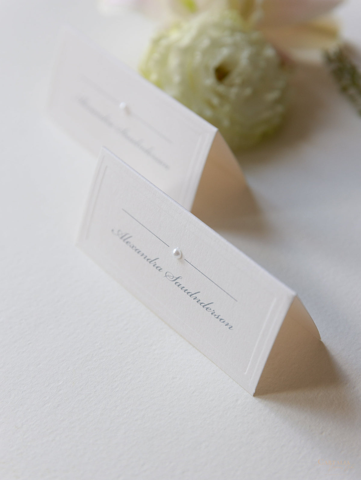 Segnaposto di lusso con perle in rilievo