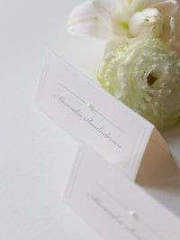 Luxury Embossed Pearl Place Card