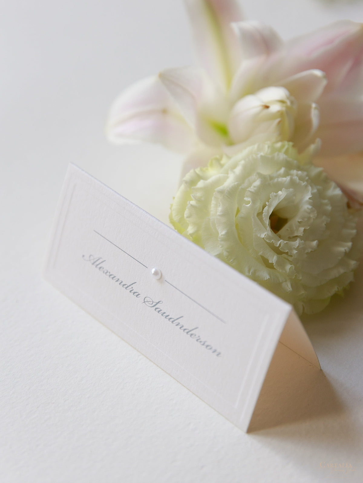 Segnaposto di lusso con perle in rilievo