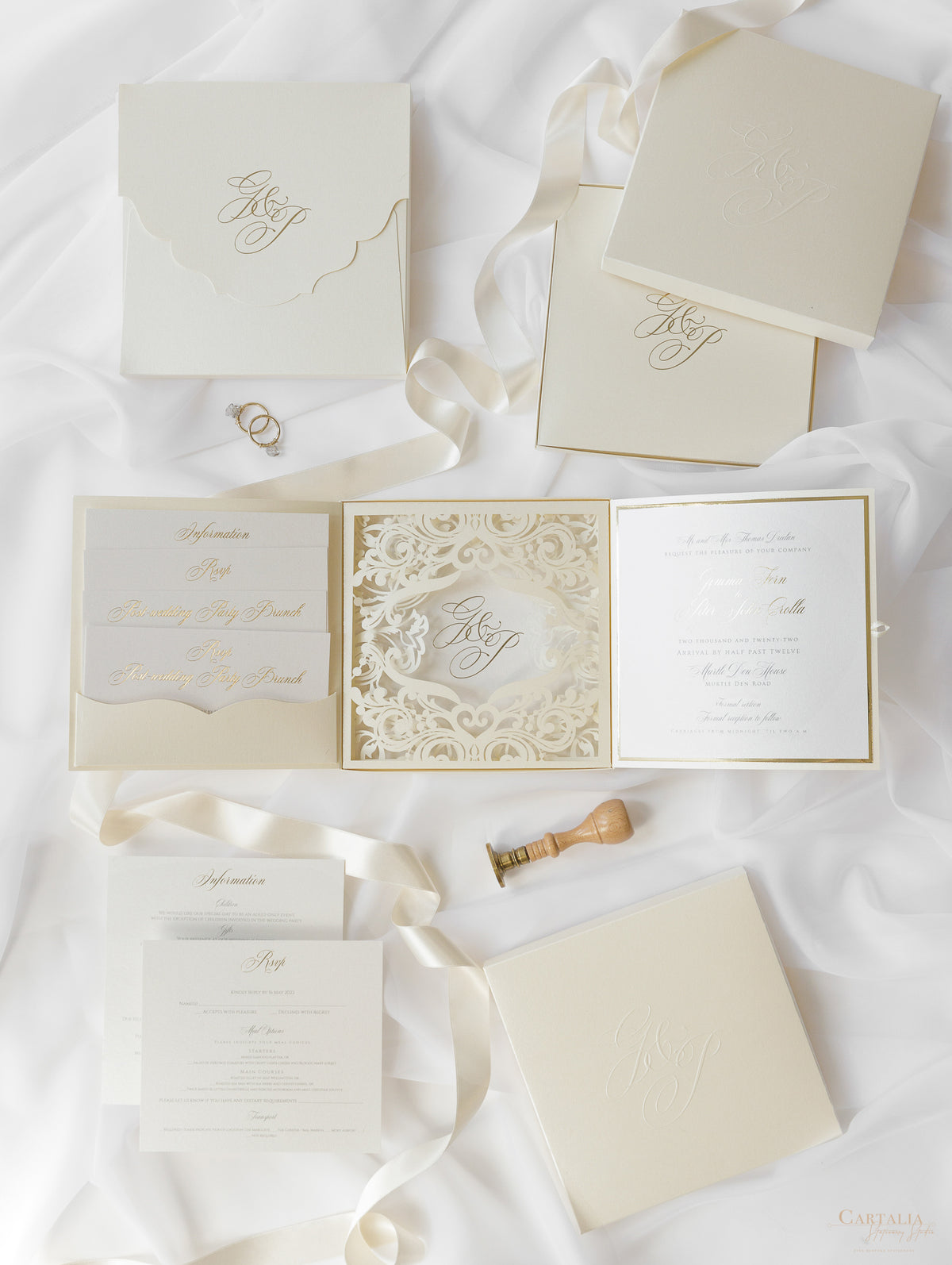 Caja a medida Couture: Diseño personalizado 3D en oro | Comisión personalizada G&P
