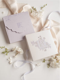 Lilac & Purple Couture Box : 3D Luxuriously Intricate Tier Laser Cutting Wedding Invitation Suite